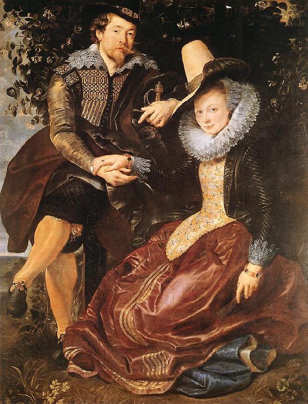RUBENS, Pieter Pauwel The Artist and His First Wife, Isabella Brant, in the Honeysuckle Bower Germany oil painting art